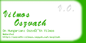 vilmos oszvath business card